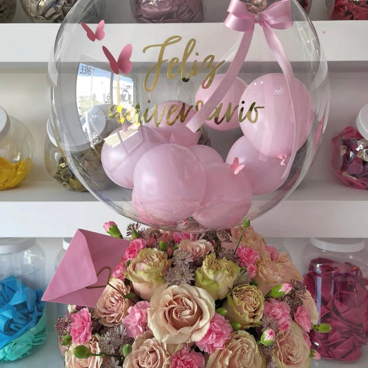 Burbuja y flores